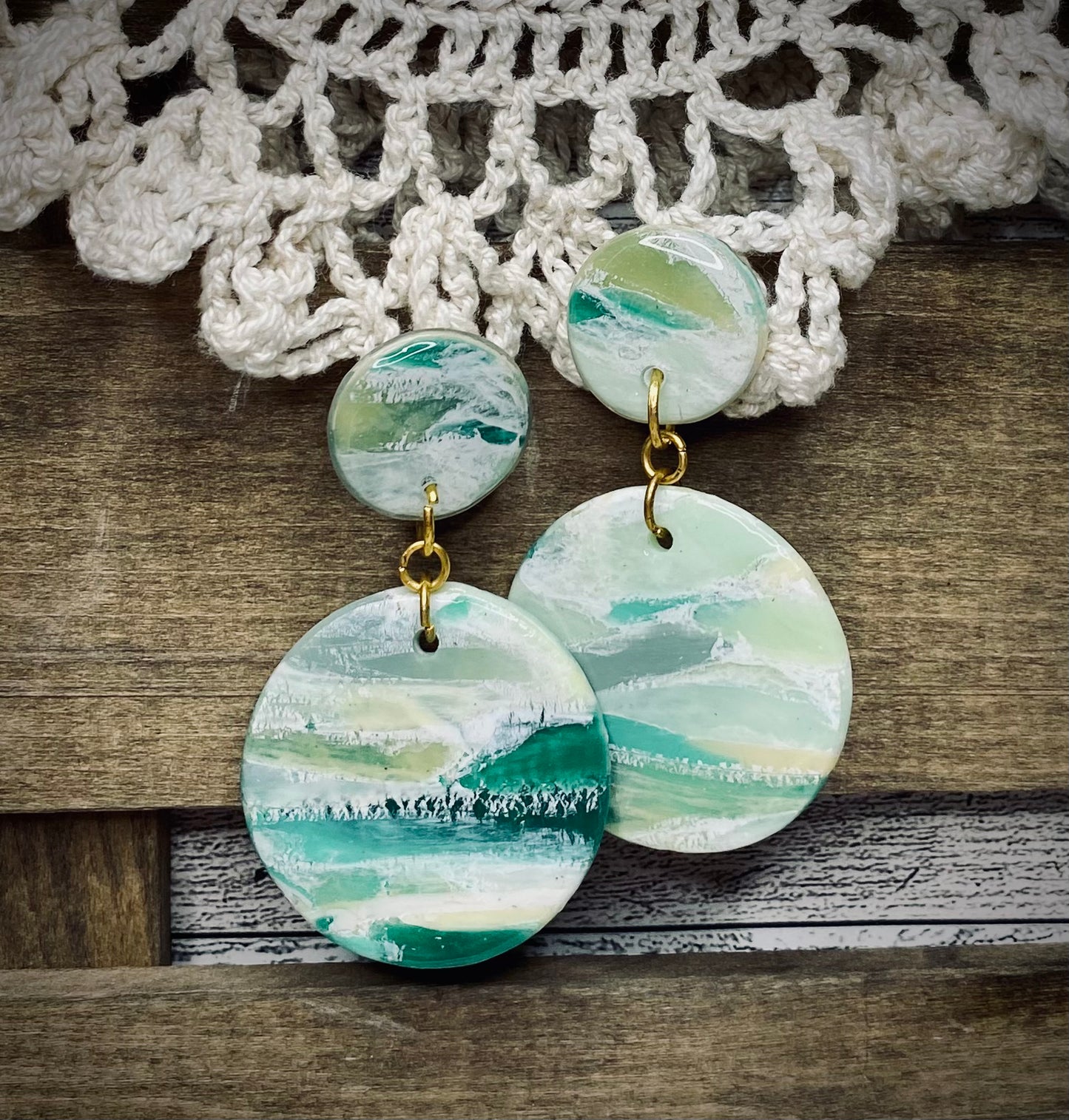 Hand-Crafted Polymer Clay Earrings- Dangle