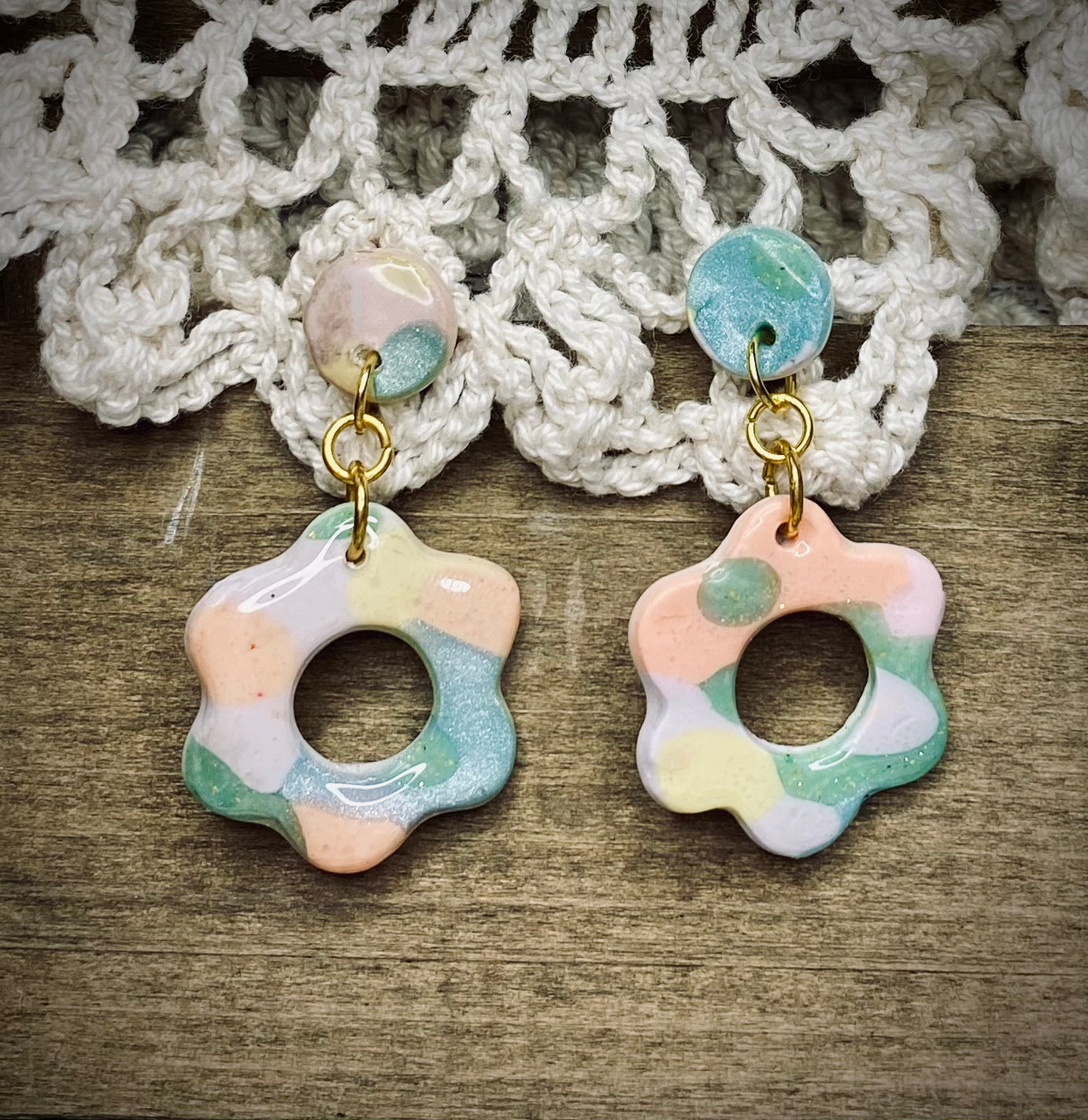 Hand-Crafted Polymer Clay Earrings- Dangle