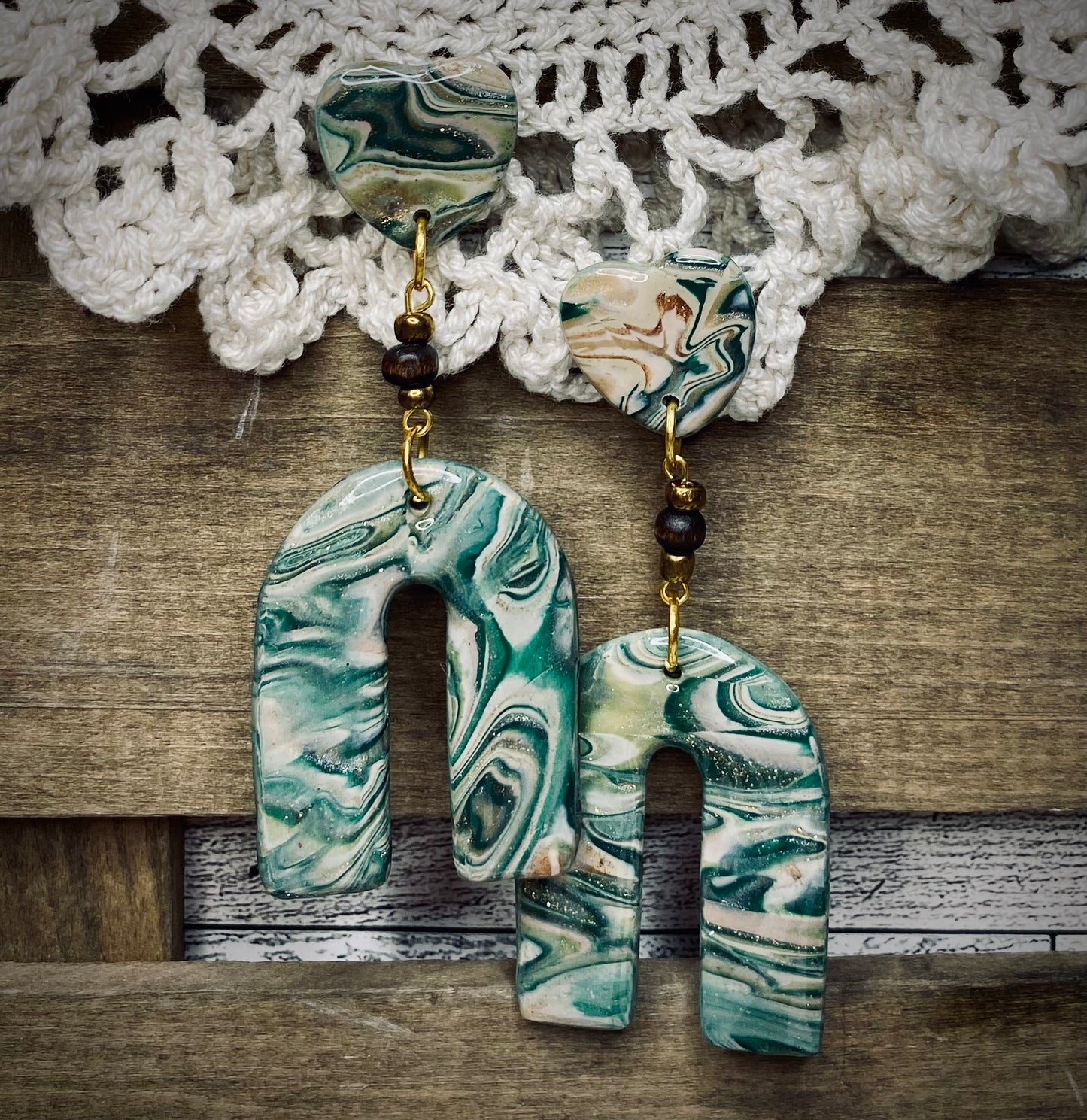 Hand-Crafted Polymer Clay Earrings- Dangle