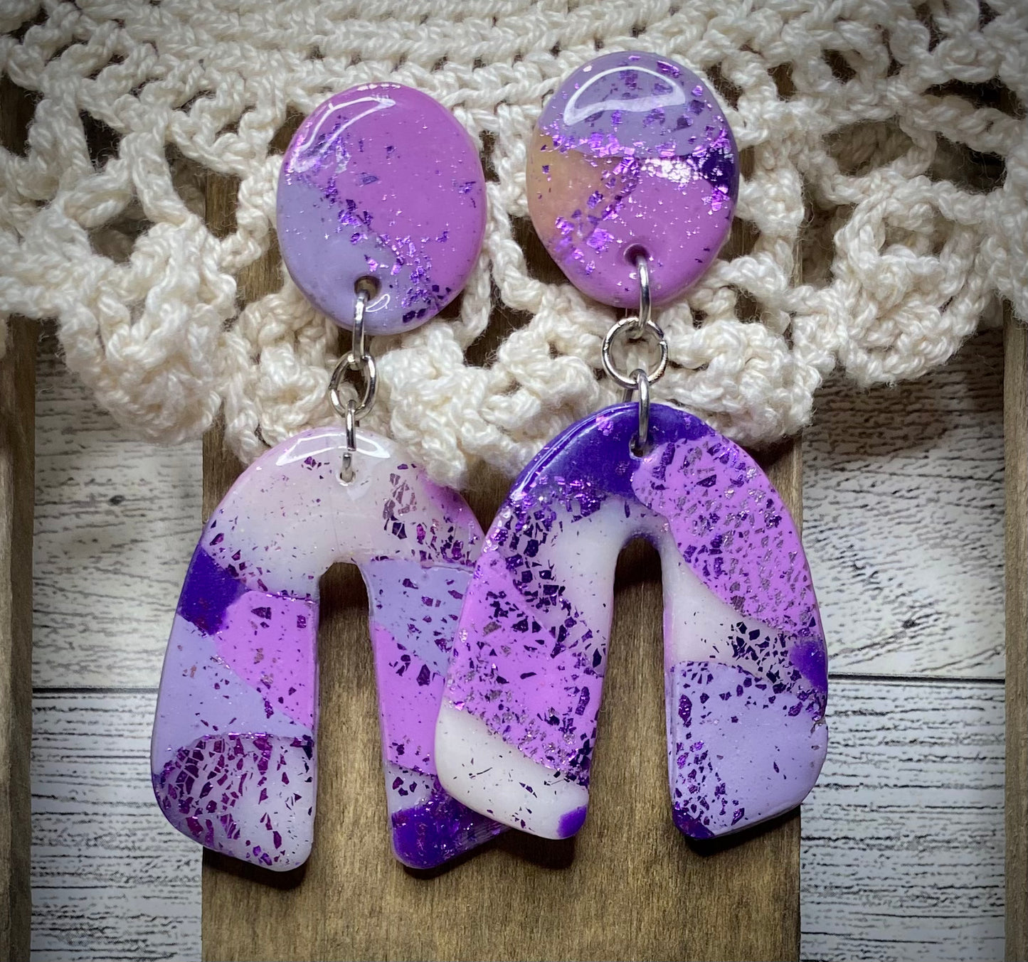 Hand-Crafted Polymer Clay Earrings- Dangle